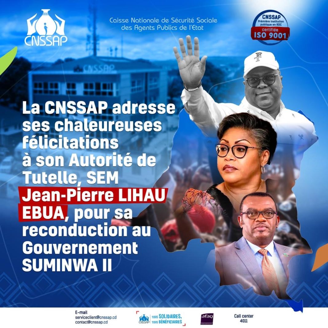 Gouvernement Suminwa II : la CNSSAP salue la reconduction de Jean-Pierre Lihau